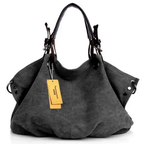Damska Torebka Canvas – Shopper na Ramię i Crossbody z Regulowanym Paskiem
