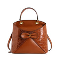 Elegancka damska torebka z kokardą – shopper na ramię i crossbody z ekoskóry