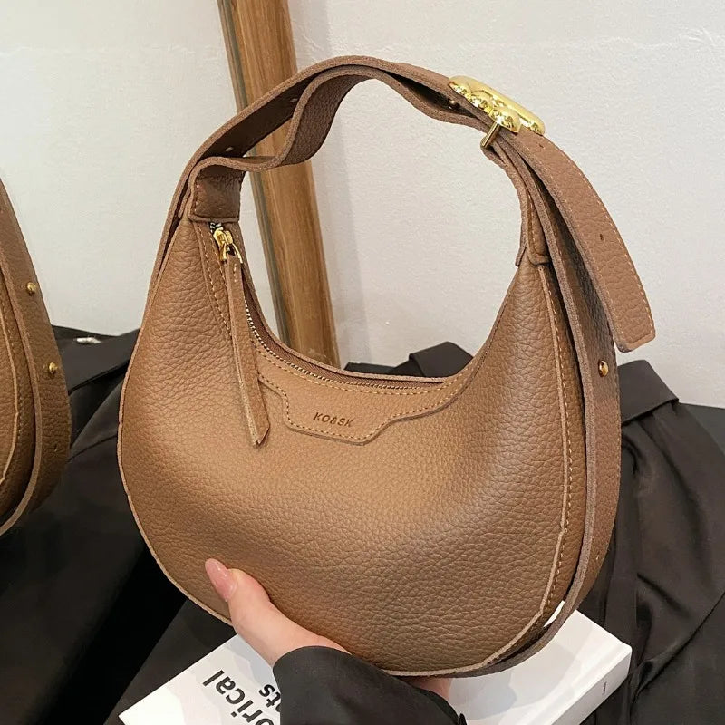 Damska Torebka Półksiężyc – Elegancka Torebka na Ramię i Crossbody z Ekoskóry
