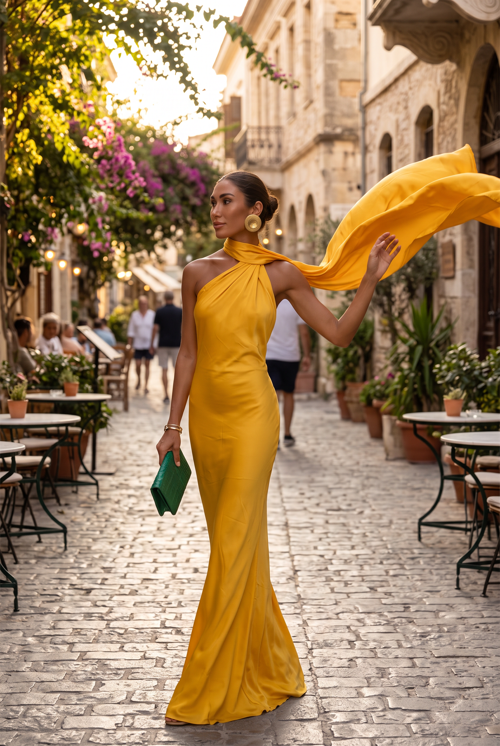 Elegancka Sukienka Maxi z Wiązaniem na Szyi i Odkrytymi Plecami